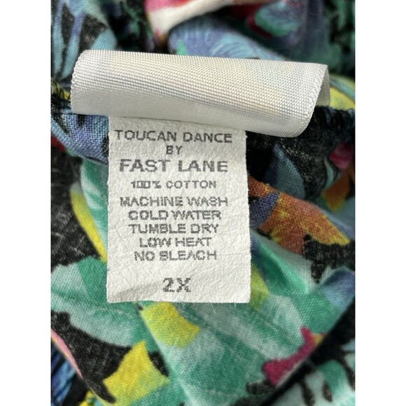 Vtg Toucan Dance by Fast Lane Shorts Hawaiian Pull On Mens 2XL Novelty Coastal - Picture 7 of 10